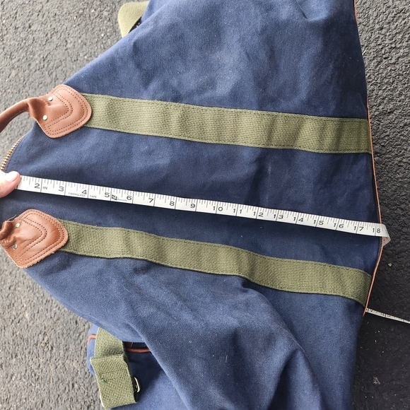 L.L. Bean Vintage Large Blue and Green Canvas  Duffle Bag - Picture 10 of 12